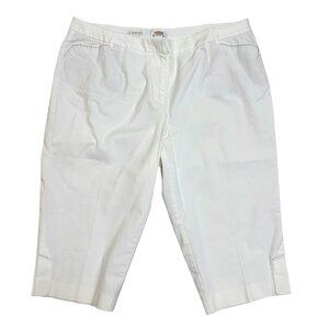 Talbots Woman Plus Size Petites 20WP Cropped Capri Classic Fit White Pants NWT